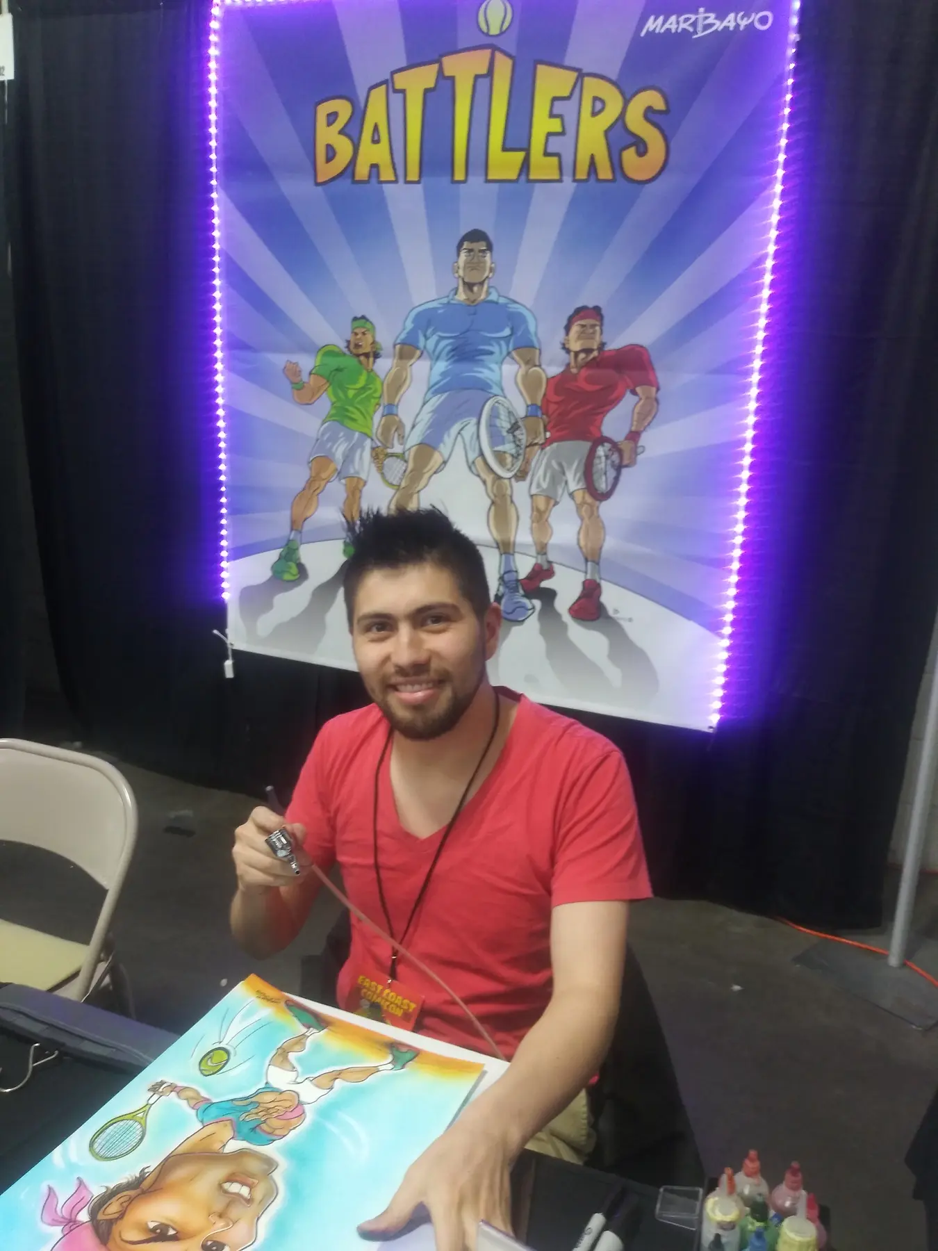 Battlers display and creator table at East Coast Comic Con