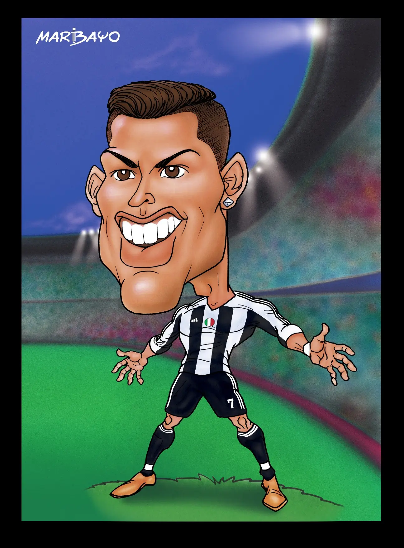 Ronaldo-inspired character notebook cover