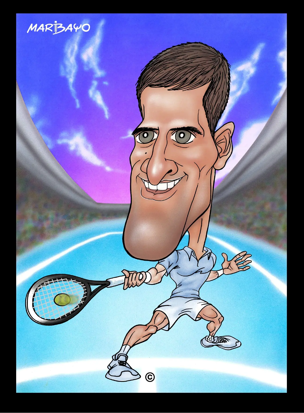 Djokovic-inspired character notebook cover