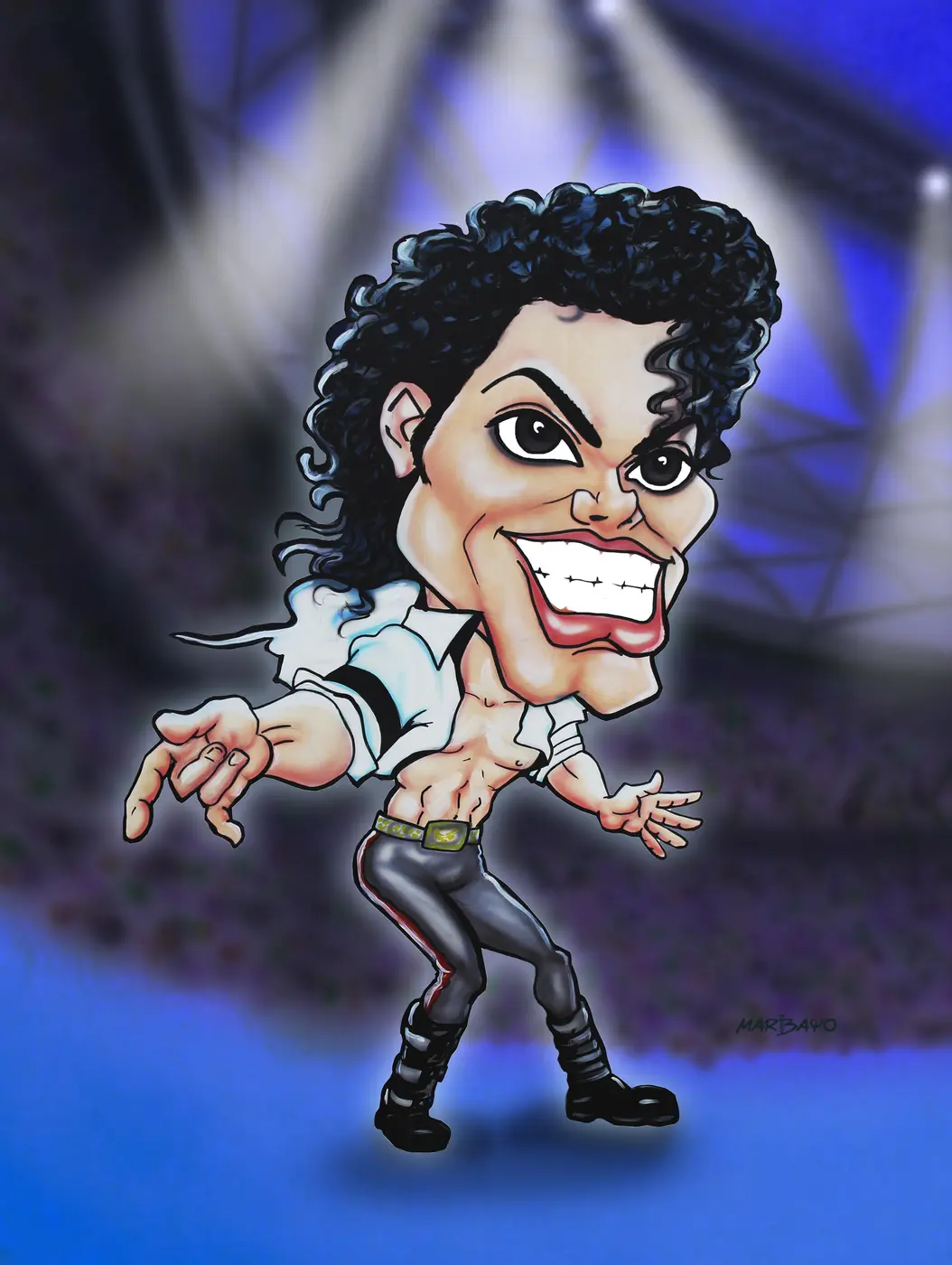 Michael Jackson-inspired illustrated character poster